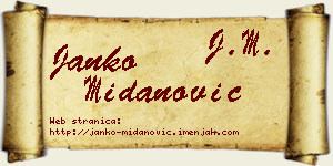 Janko Midanović vizit kartica